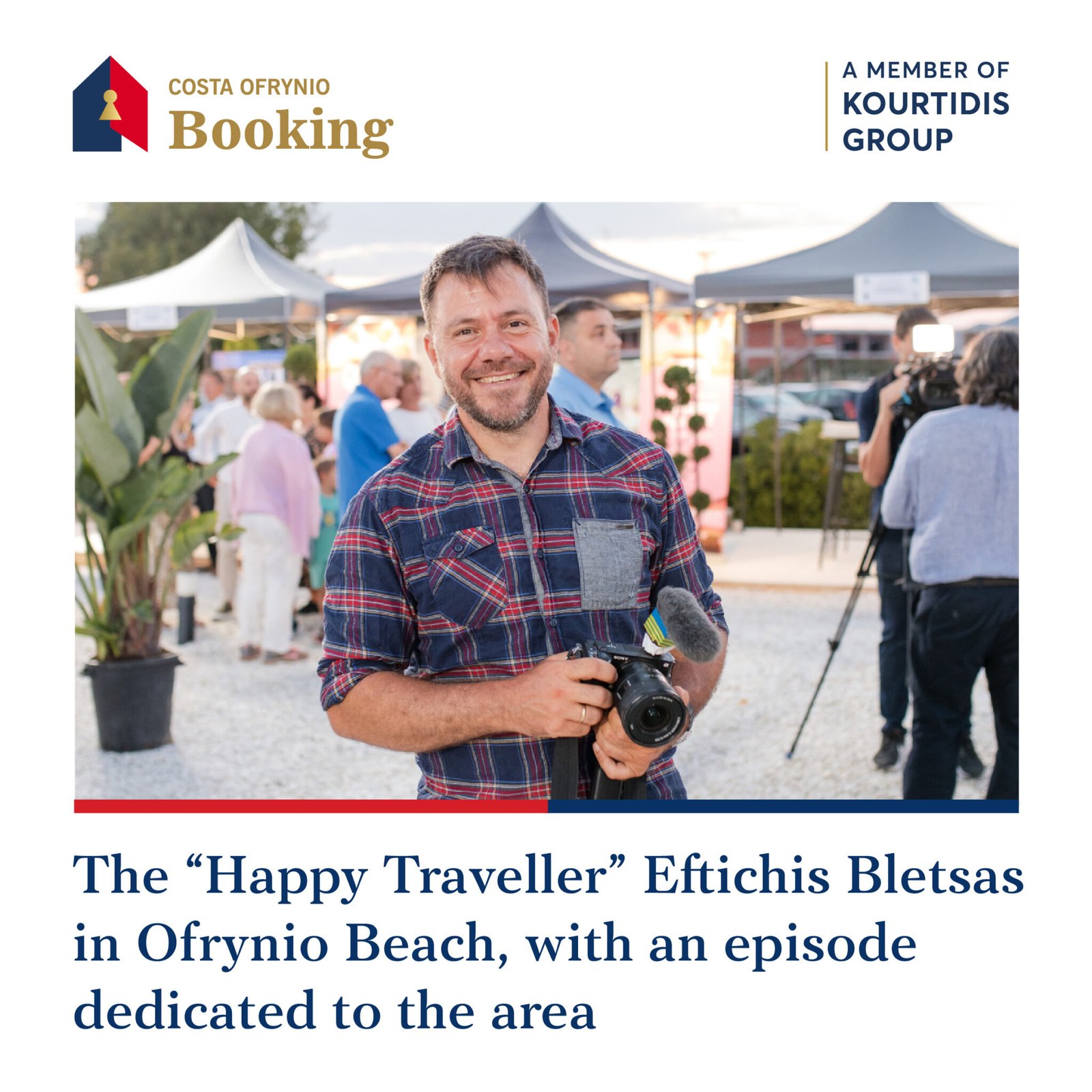 The “Happy Traveller” Eftichis Bletsas in Ofrynio Beach, with an ...